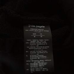 Pre Owned Palm Angels Black Cotton Metal Logo & Zip Detail Sweatshirt M