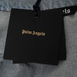 Palm Angels Blue Denim Logo Printed Jacket L