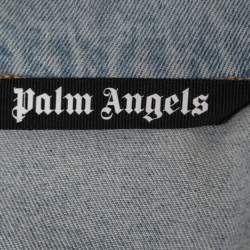 Palm Angels Blue Denim Logo Printed Jacket L