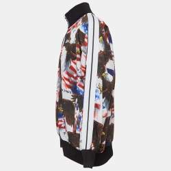 Palm Angels Multicolor Eagle Print Nylon Zip Front Bomber Jacket XL