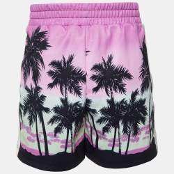 Palm Angels Pink Sunset Print Jersey Track Shorts S