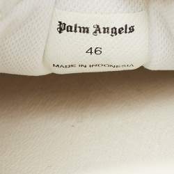 Pre Owned Palm Angels White/Beige Leather and Suede Vulcanized Low Top Sneakers Size 46