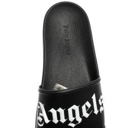 Palm Angels Black Rubber Logo Slides Size 42