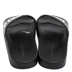 Palm Angels Black Rubber Logo Slides Size 42