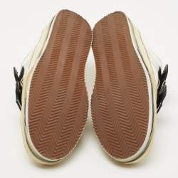 Palm Angels White Canvas Vulcanized Low Top Sneakers Size 42