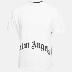 Palm Angels Black/White Cotton Thinking Skull Print Cotton T-Shirt S