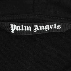 Palm Angels Black Cotton Knit Ultra Logo Over Hoodie S