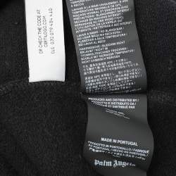 Palm Angels Black Cotton Knit Ultra Logo Over Hoodie S