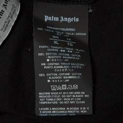 Pre Owned Palm Angels Black Teddy Print Cotton Crew Neck T-Shirt XL