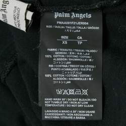 Palm Angels Black Logo Print Cotton Crew Neck T-Shirt XS