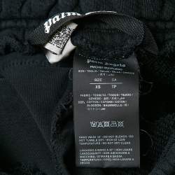 Palm Angels Black Gothic Logo Print Cotton Knit Sweatpants XS