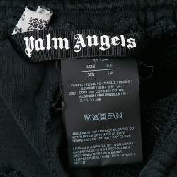 Palm Angels Black Gothic Logo Print Cotton Knit Sweatpants XS