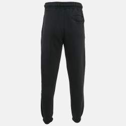 Palm Angels Black Gothic Logo Print Cotton Knit Sweatpants XS