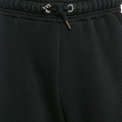 Palm Angels Black Gothic Logo Print Cotton Knit Sweatpants XS