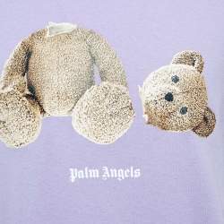 Pre Owned Palm Angels Light Purple Teddy Print Jersey T-Shirt L
