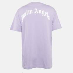 Pre Owned Palm Angels Light Purple Teddy Print Jersey T-Shirt L