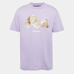 Pre Owned Palm Angels Light Purple Teddy Print Jersey T-Shirt L
