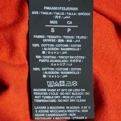 Pre Owned Palm Angels Orange Bear Print Cotton Jersey Crew Neck T-Shirt S
