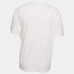 Pre Owned Palm Angels White Heart Spray Paint Logo Print Jersey T-Shirt XL