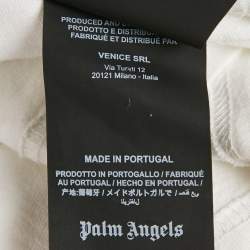 Pre Owned Palm Angels White Heart Spray Paint Logo Print Jersey T-Shirt XL