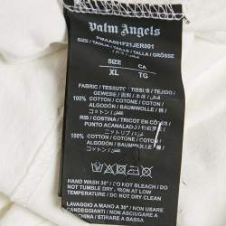 Pre Owned Palm Angels White Heart Spray Paint Logo Print Jersey T-Shirt XL