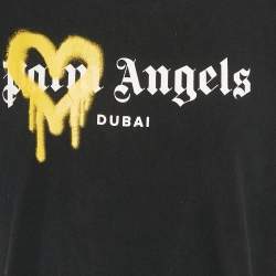 Palm Angels Black Heart Spray Paint Logo Print Jersey T-Shirt XL