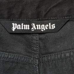 Pre Owned Palm Angels Black Logo Print Denim Slim Fit Jeans XL/Waist 38"