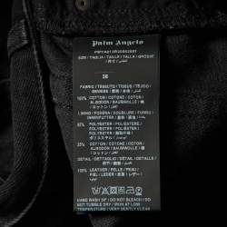 Pre Owned Palm Angels Black Logo Print Denim Slim Fit Jeans XL/Waist 38"