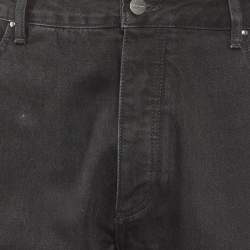 Pre Owned Palm Angels Black Logo Print Denim Slim Fit Jeans XL/Waist 38"