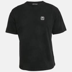Palm Angels Black Cotton Crew Neck T-Shirt M