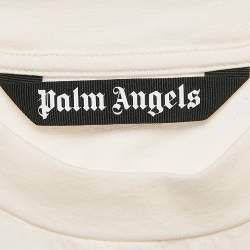 Palm Angels Cream Bear Print Cotton Oversized T-Shirt S