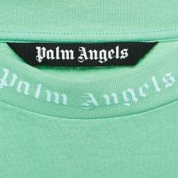 Palm Angels Green Logo Print Full Sleeve Oversized T-Shirt L