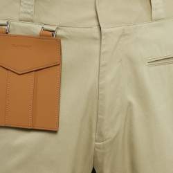 Palm Angels Beige Gabardine Cotton Contrast Trimmed Trousers L