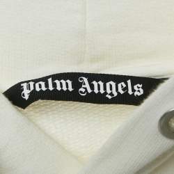 Pre Owned Palm Angels White Cotton Knit Logo Applique Detail Hoodie XL