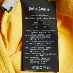 Palm Angels Yellow Teddy Print Cotton Jersey Crewneck T-Shirt S