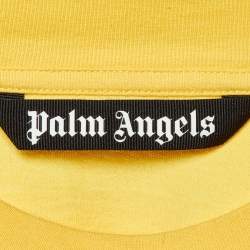Palm Angels Yellow Teddy Print Cotton Jersey Crewneck T-Shirt S