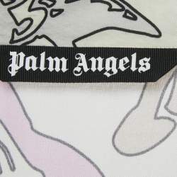 Palm Angels Green Printed Crepe Short Sleeve Shirt S