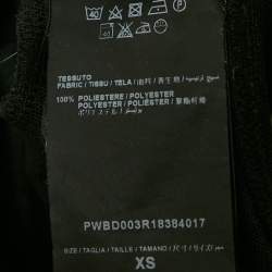 Palm Angels Black Logo Print Jersey Zip-Up Cropped Jacket XS