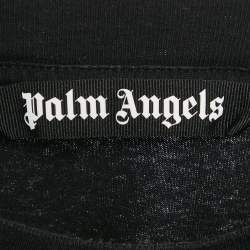 Pre Owned Palm Angels Black Spray Painted Logo Jersey T-Shirt L