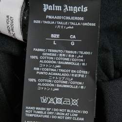 Pre Owned Palm Angels Black Spray Painted Logo Jersey T-Shirt L