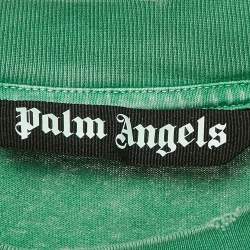 Pre Owned Palm Angels Green Teddy Print Distressed Crew Neck T-Shirt XL