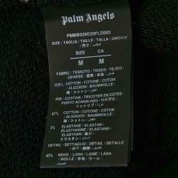 Pre Owned Palm Angels Black Cotton Bear Tuft Detail Hooded Sweatshirt M