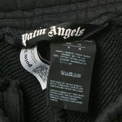 Palm Angels Black Logo Print Cotton Knit Sweatpants M