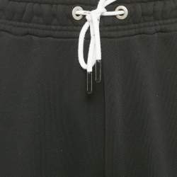 Palm Angels Black Logo Print Cotton Knit Sweatpants M