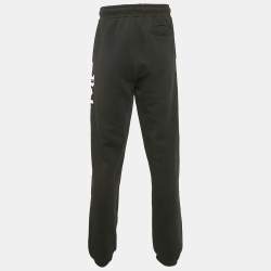 Palm Angels Black Logo Print Cotton Knit Sweatpants M