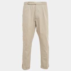 Palm Angels Cream Gabardine Side Stripe Trousers XXL