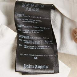 Palm Angels Cream Gabardine Side Stripe Trousers XXL
