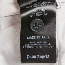 Palm Angels Blue Gold Side Stripe Gabardine Trousers XXL