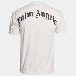 Palm Angels White Teddy Print Jersey Crewneck T-Shirt XS