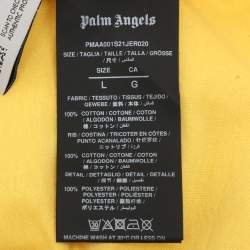 Palm Angels Yellow Teddy Print Cotton Crewneck T-Shirt S